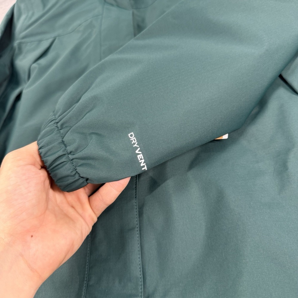 North Face Antora Rain Parka Jacket‎ XS Nori Green Dark Dryvent Zip Hooded Coat - Picture 10 of 13